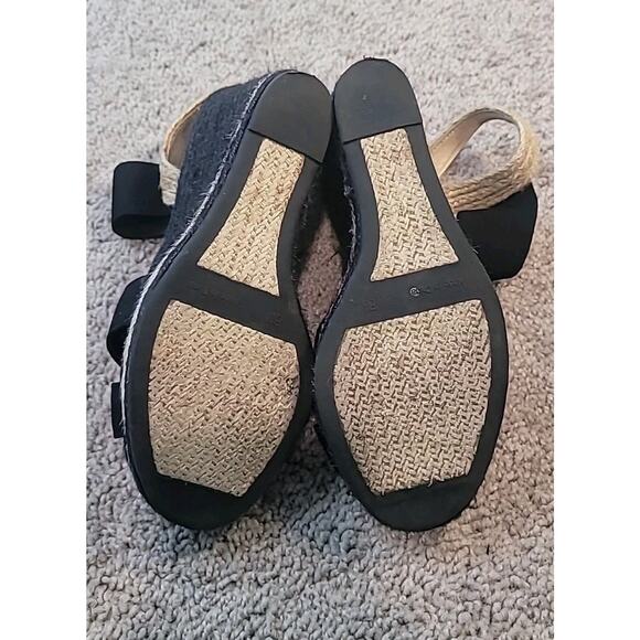 Lauren Ralph Lauren Elena Black Espadrille Wedge Sandal Women’s 8.5 GUC - Picture 7 of 10